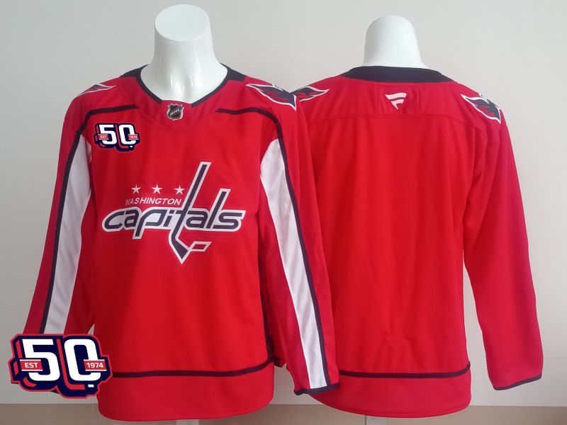 Men 2025 Washington Capitals Blank Red Fanatics Home Premium NHL Jersey style 4